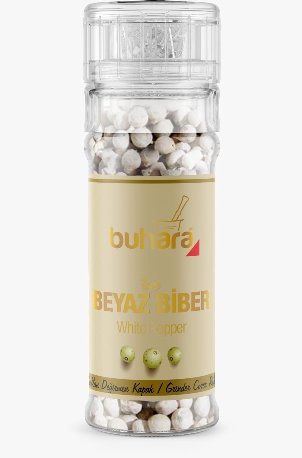 Buhara Beyaz Biber Tane Değirmen Kapak 50 Gr 